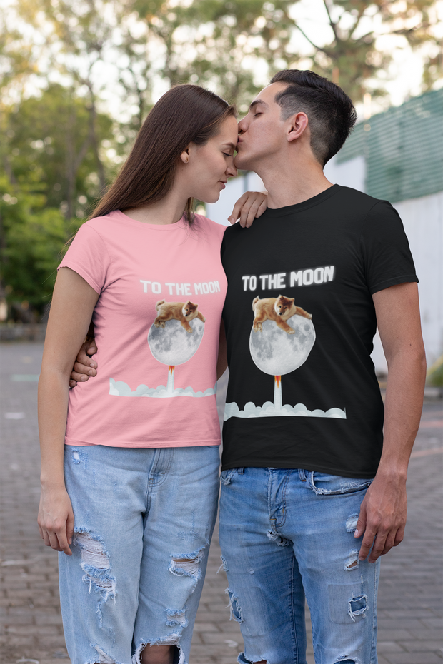 Unisex Shiba Inu To The Moon Short Sleeve Tee